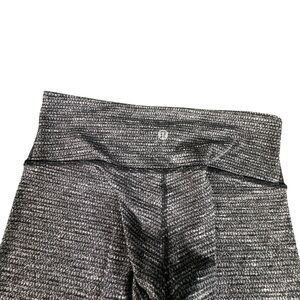 Lululemon Wunder Under Leggings Size 6 Black Gray Space Dye Yoga